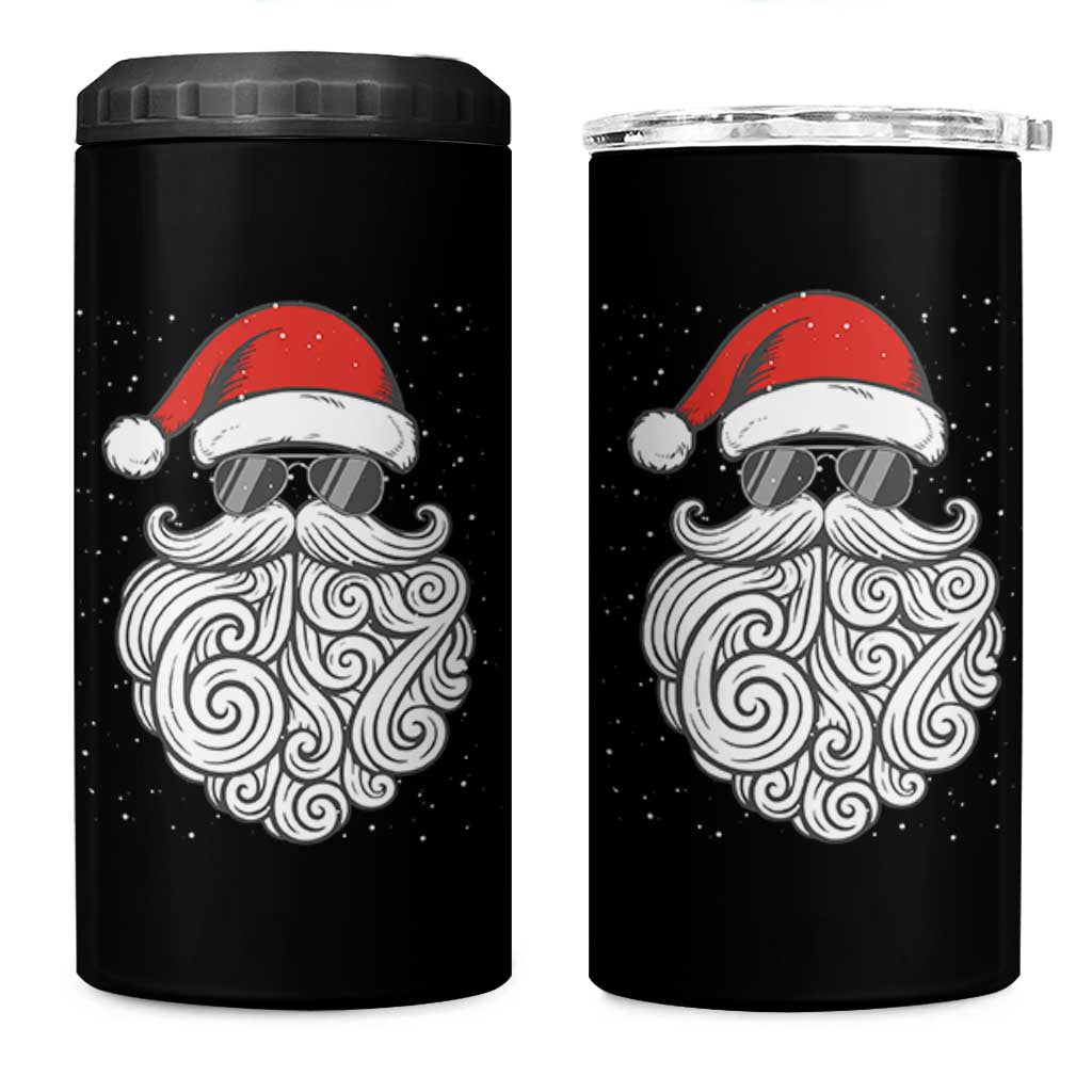 67 Christmas Santa 4 in 1 Can Cooler Tumbler 6 7 Meme Pajamas Holiday Gen Alpha Slang Teen - Wonder Print Shop