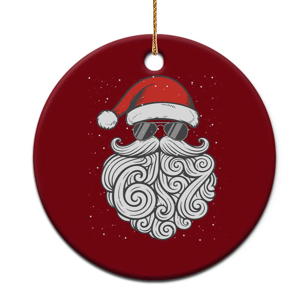 67 Christmas Santa Ceramic Ornament 6 7 Meme Pajamas Holiday Gen Alpha Slang Teen - Wonder Print Shop