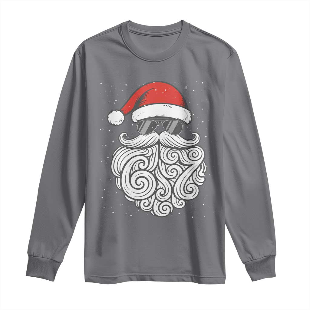 67 Christmas Santa Long Sleeve Shirt 6 7 Meme Pajamas Holiday Gen Alpha Slang Teen - Wonder Print Shop