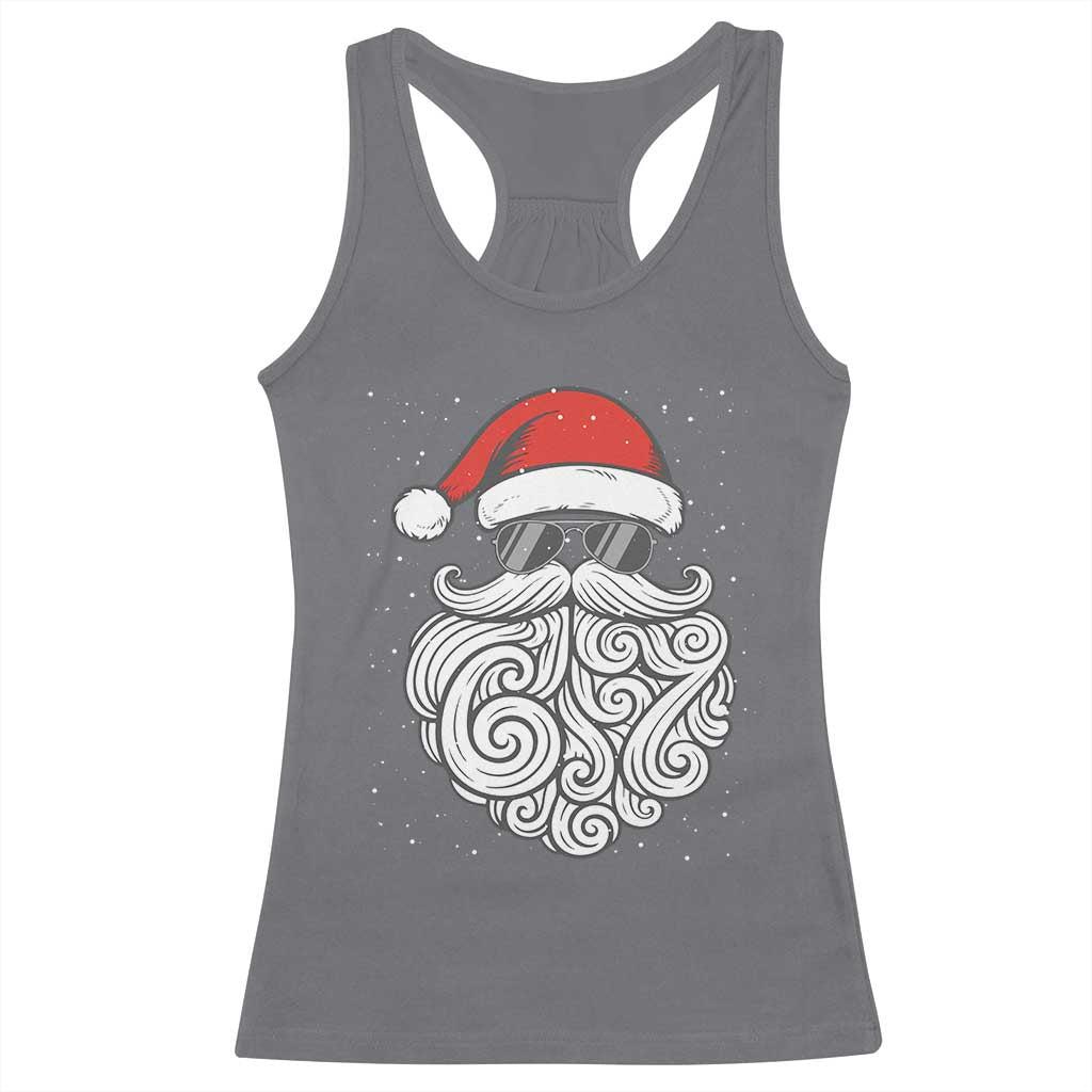 67 Christmas Santa Racerback Tank Top 6 7 Meme Pajamas Holiday Gen Alpha Slang Teen - Wonder Print Shop