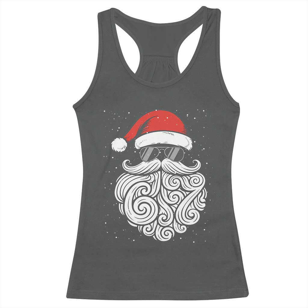 67 Christmas Santa Racerback Tank Top 6 7 Meme Pajamas Holiday Gen Alpha Slang Teen - Wonder Print Shop