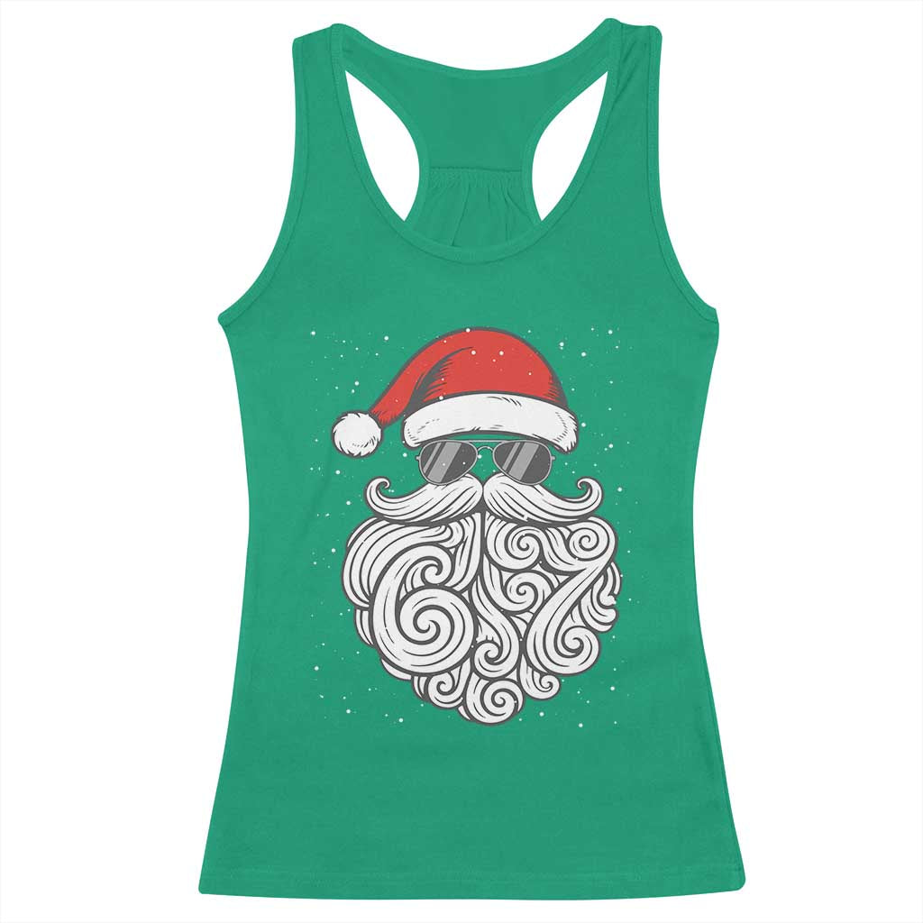 67 Christmas Santa Racerback Tank Top 6 7 Meme Pajamas Holiday Gen Alpha Slang Teen - Wonder Print Shop