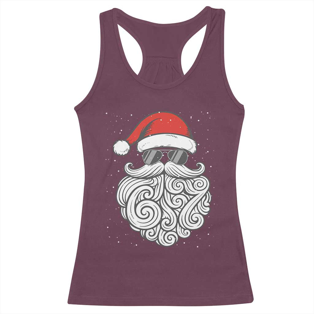 67 Christmas Santa Racerback Tank Top 6 7 Meme Pajamas Holiday Gen Alpha Slang Teen - Wonder Print Shop