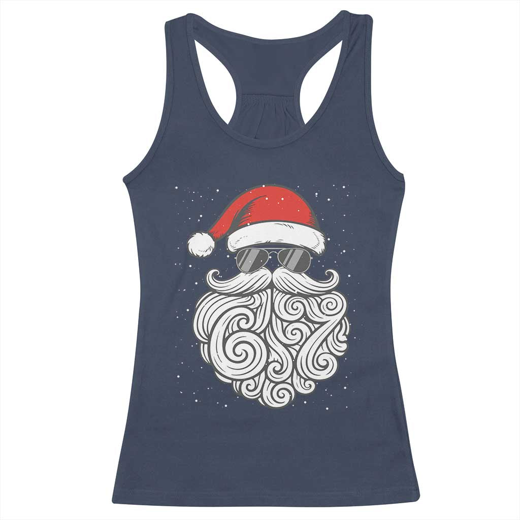 67 Christmas Santa Racerback Tank Top 6 7 Meme Pajamas Holiday Gen Alpha Slang Teen - Wonder Print Shop