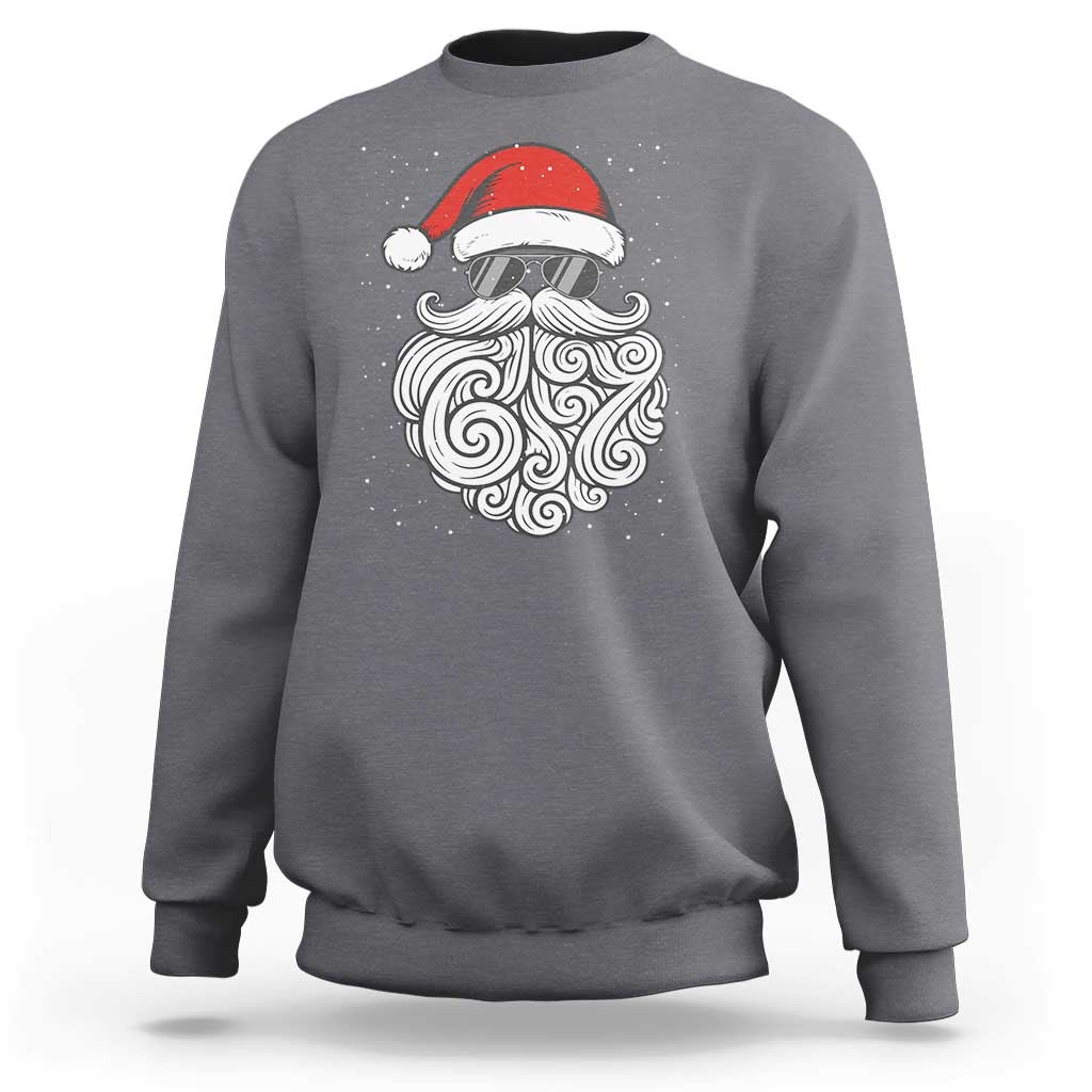 67 Christmas Santa Sweatshirt 6 7 Meme Pajamas Holiday Gen Alpha Slang Teen - Wonder Print Shop