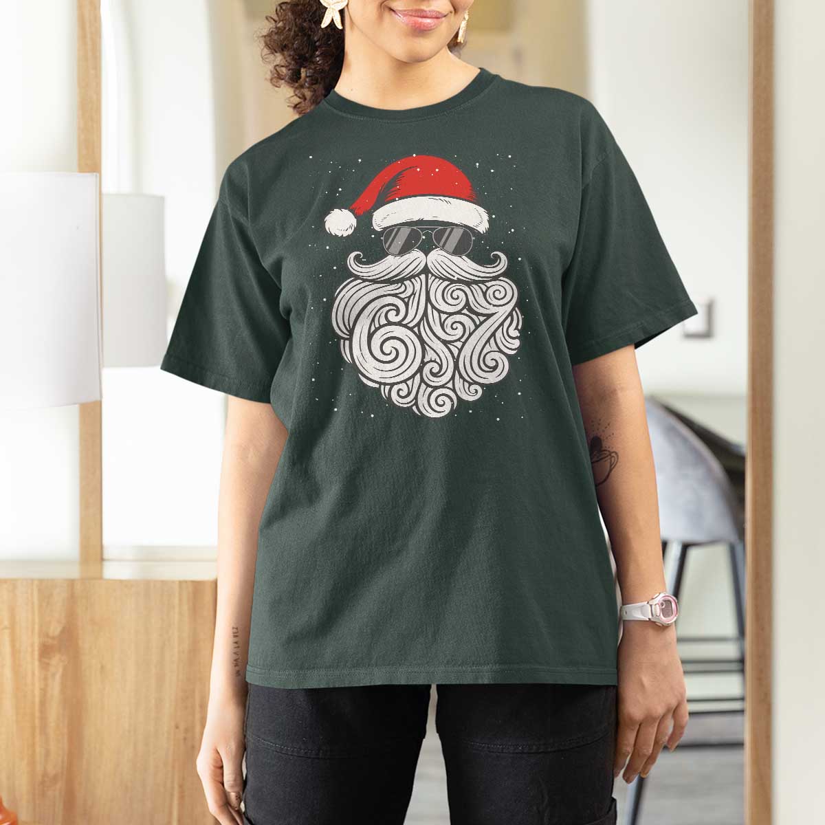 67 Christmas Santa T Shirt For Women 6 7 Meme Pajamas Holiday Gen Alpha Slang Teen - Wonder Print Shop