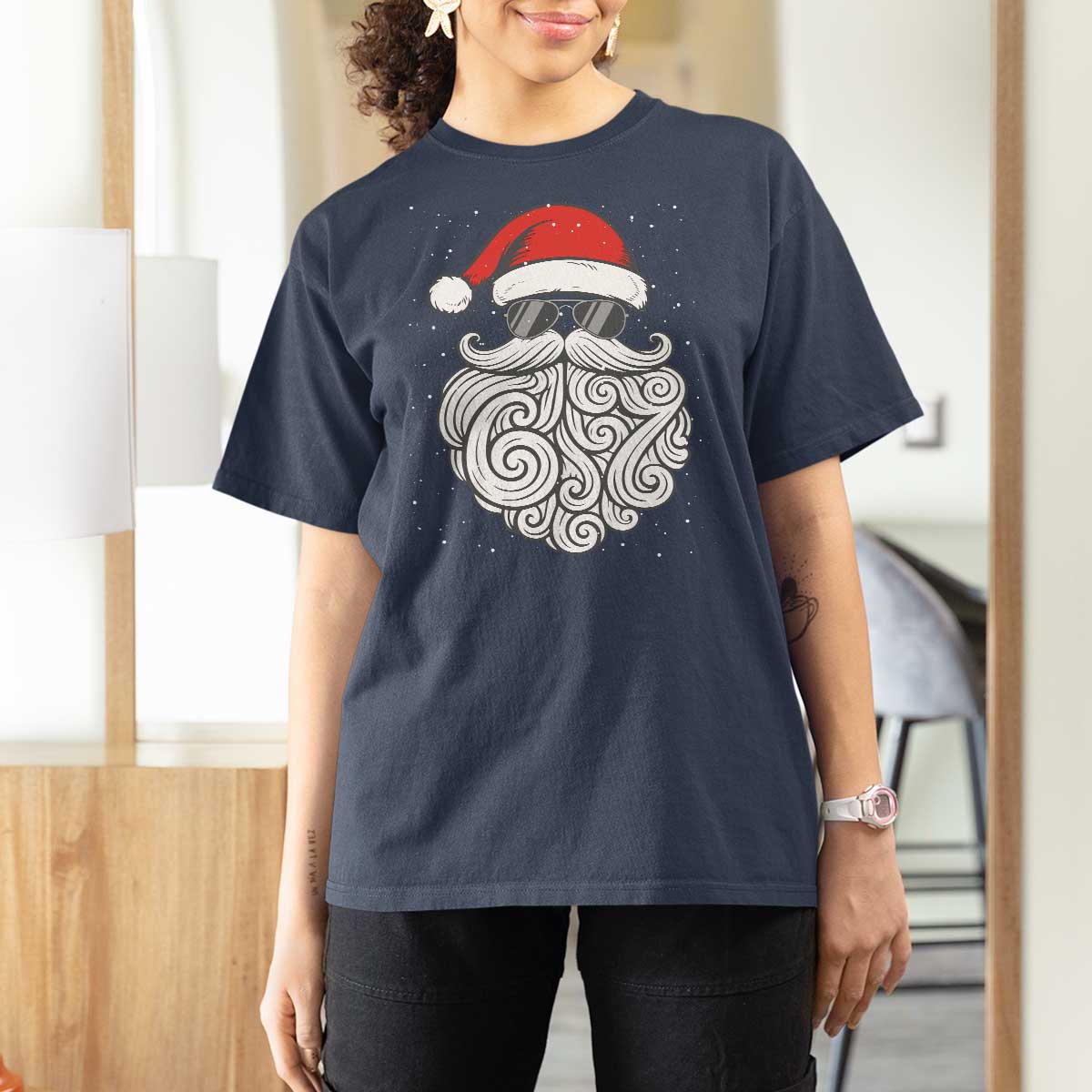 67 Christmas Santa T Shirt For Women 6 7 Meme Pajamas Holiday Gen Alpha Slang Teen - Wonder Print Shop