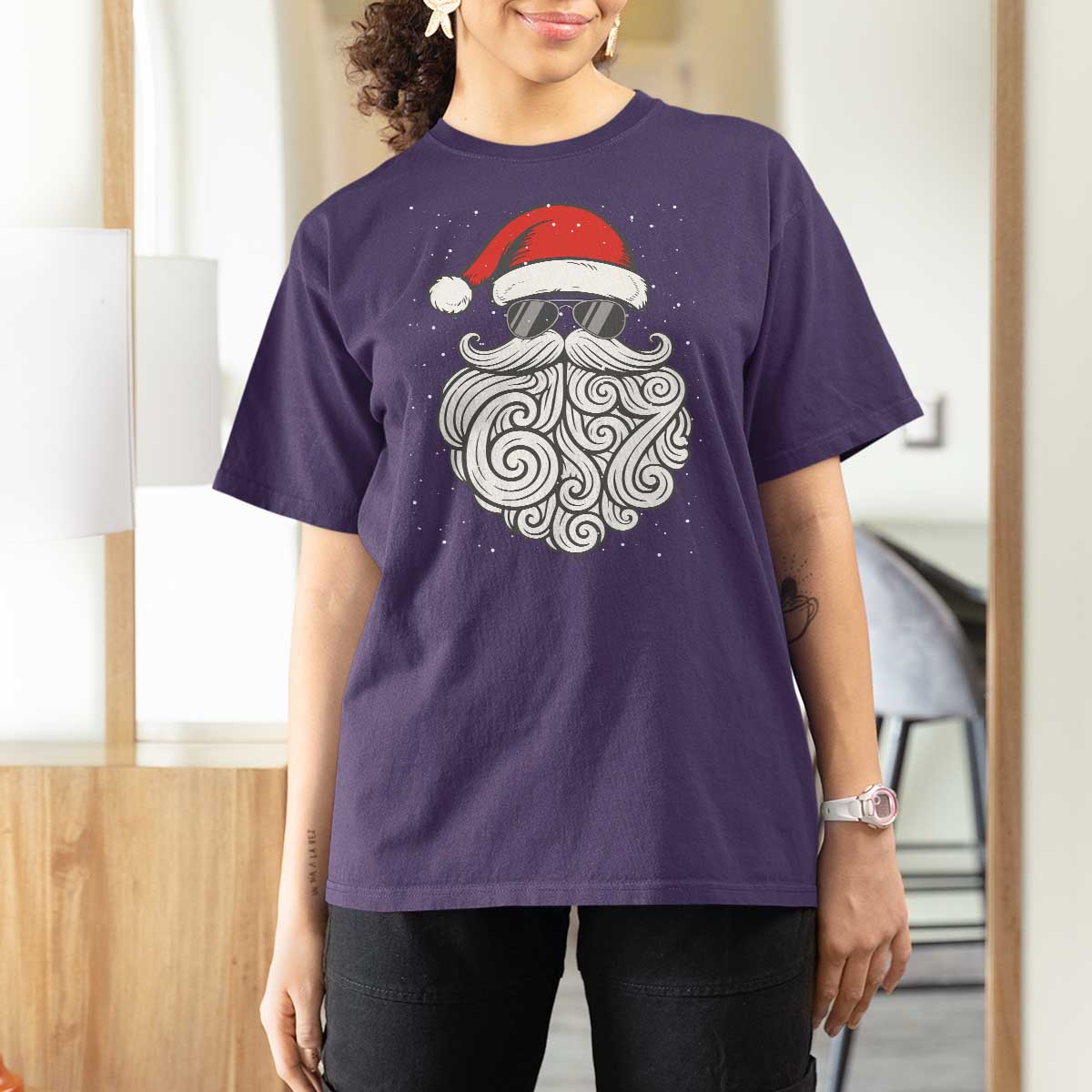 67 Christmas Santa T Shirt For Women 6 7 Meme Pajamas Holiday Gen Alpha Slang Teen - Wonder Print Shop