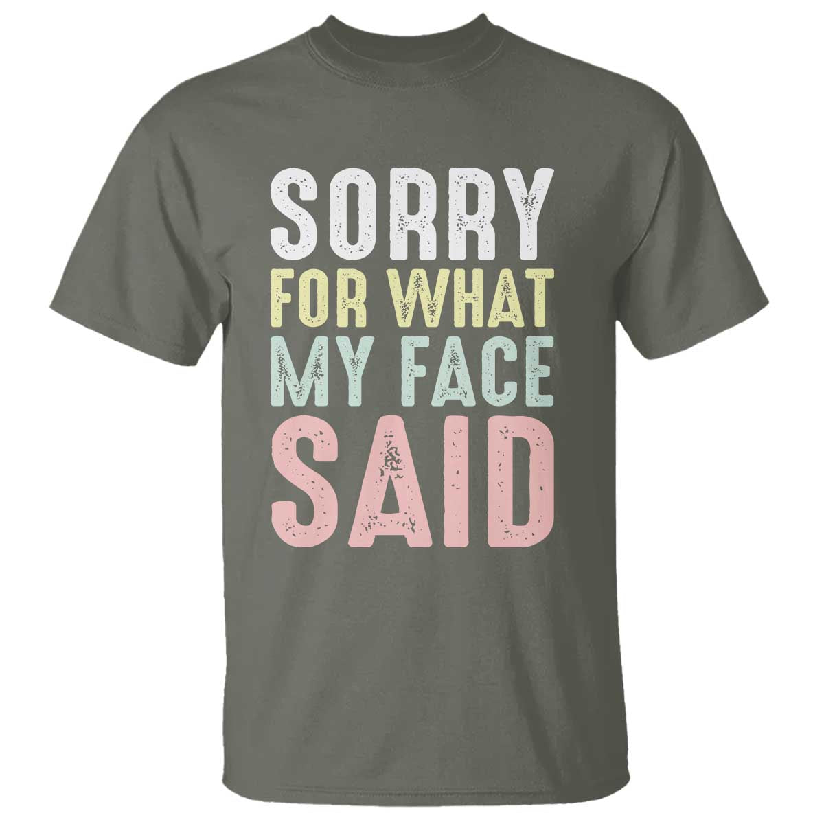 Sorry for What My Face Said T Shirt Retro Funny Mood Sarcastic Resting Face - Wonder Print Shop