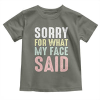 Sorry for What My Face Said Toddler T Shirt Retro Funny Mood Sarcastic Resting Face - Wonder Print Shop
