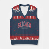 Sarcasm It's How I Hug V-Neck Knit Sweater Vest Funny Graphic Trendy - Wonder Print Shop