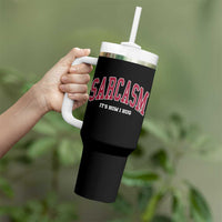 Sarcasm It's How I Hug Tumbler With Handle Funny Graphic Trendy - Wonder Print Shop