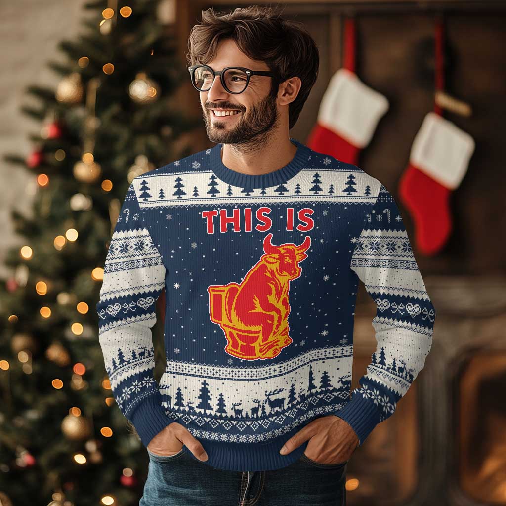 This Is Bull Shit Ugly Christmas Sweater Bullshit Sarcastic Embarrassing Gag Gifts - Wonder Print Shop