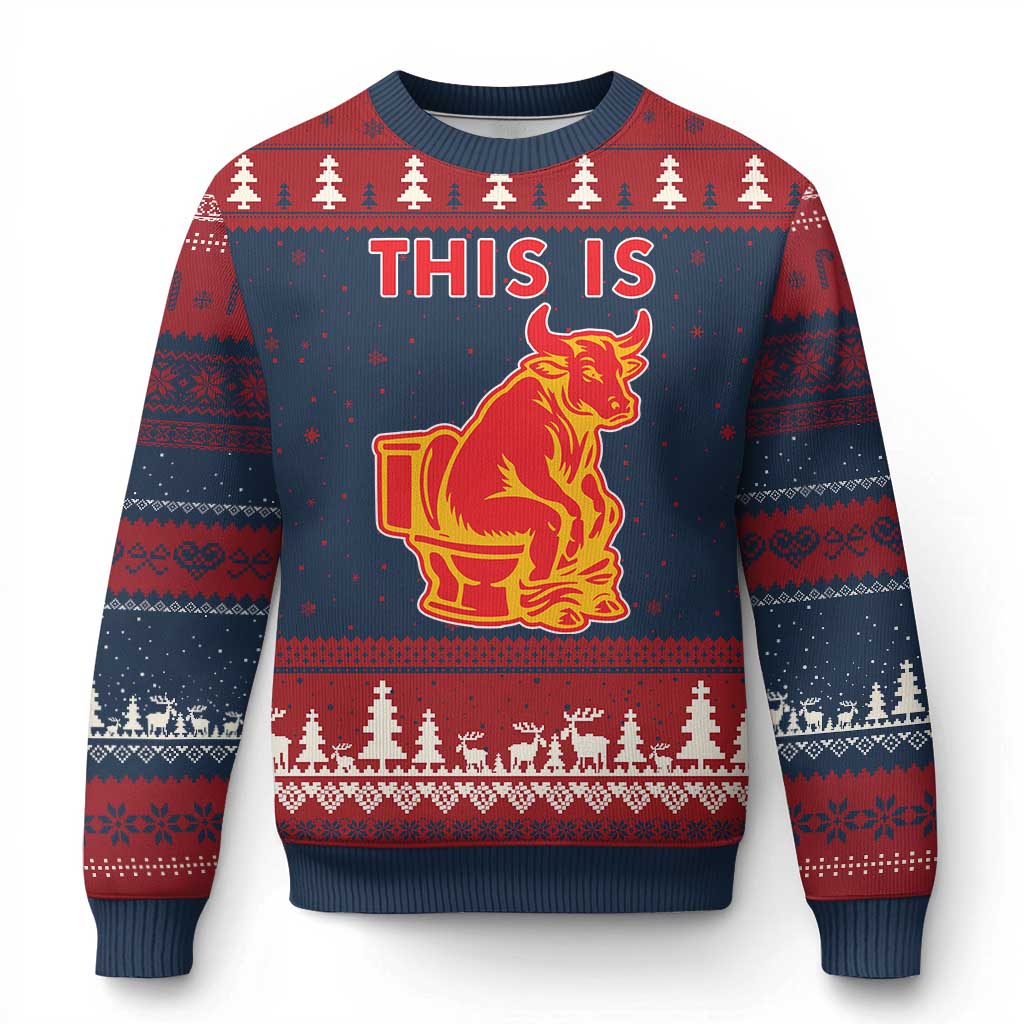 This Is Bull Shit Ugly Christmas Sweater Bullshit Sarcastic Embarrassing Gag Gifts - Wonder Print Shop