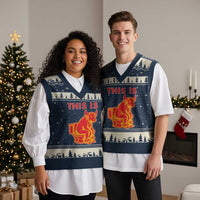 This Is Bull Shit V-Neck Knit Sweater Vest Bullshit Sarcastic Embarrassing Gag Gifts - Wonder Print Shop
