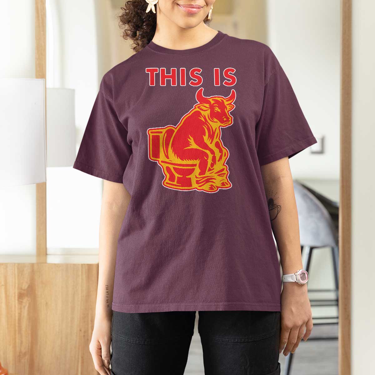 This Is Bull Shit T Shirt For Women Bullshit Sarcastic Embarrassing Gag Gifts - Wonder Print Shop