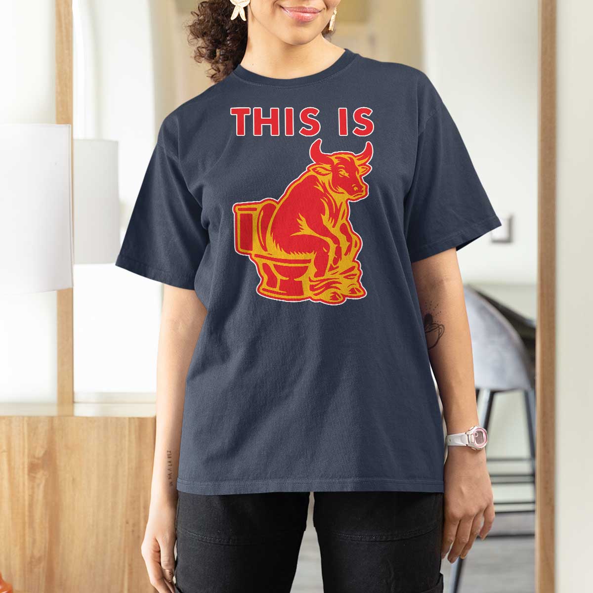 This Is Bull Shit T Shirt For Women Bullshit Sarcastic Embarrassing Gag Gifts - Wonder Print Shop