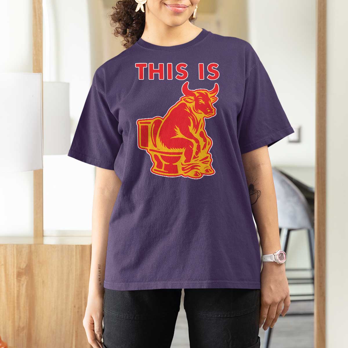 This Is Bull Shit T Shirt For Women Bullshit Sarcastic Embarrassing Gag Gifts - Wonder Print Shop