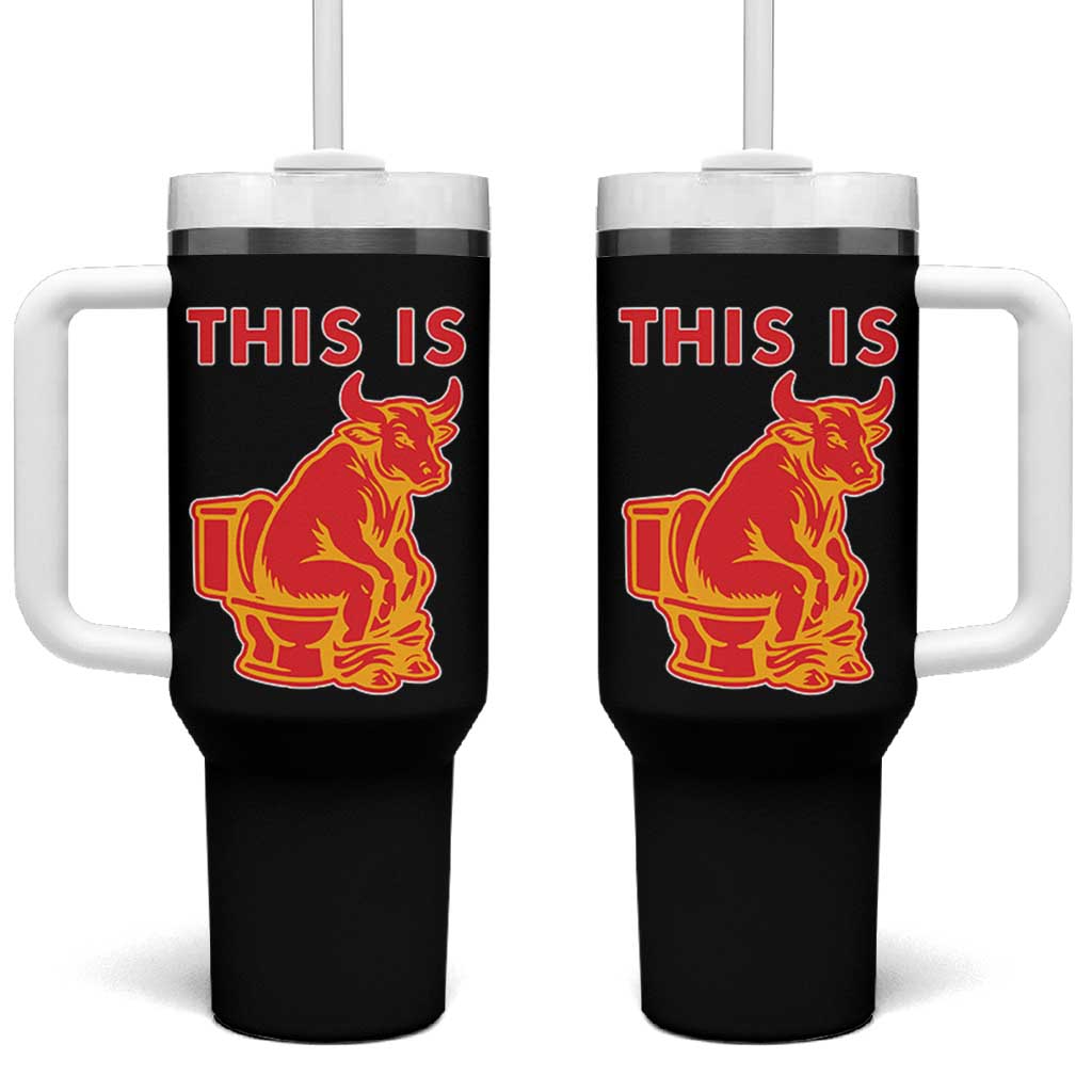 This Is Bull Shit Tumbler With Handle Bullshit Sarcastic Embarrassing Gag Gifts - Wonder Print Shop