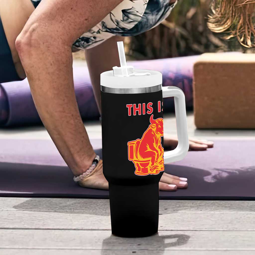 This Is Bull Shit Tumbler With Handle Bullshit Sarcastic Embarrassing Gag Gifts - Wonder Print Shop
