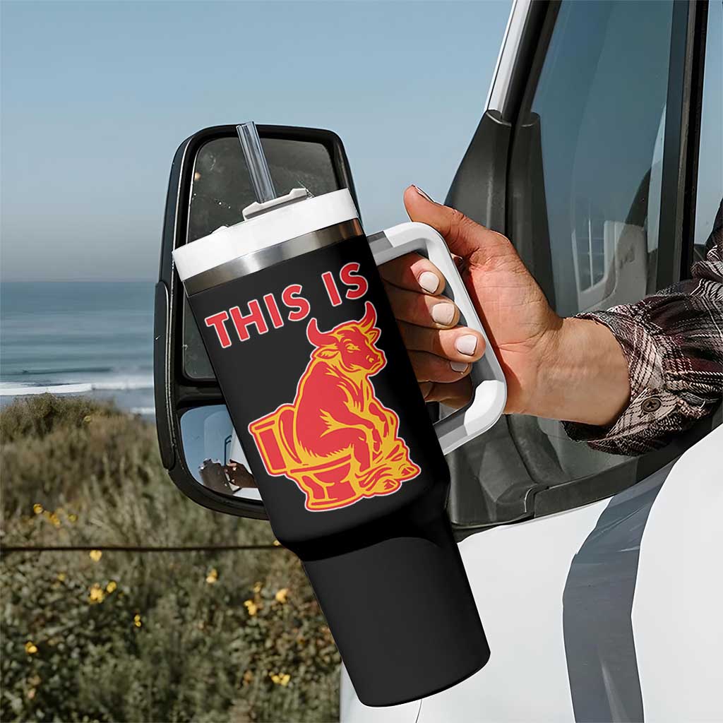 This Is Bull Shit Tumbler With Handle Bullshit Sarcastic Embarrassing Gag Gifts - Wonder Print Shop