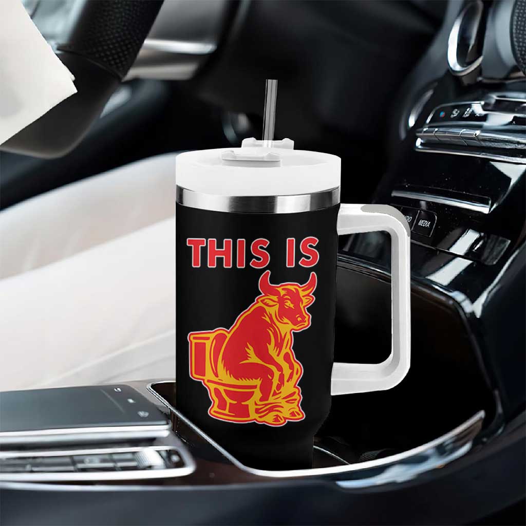 This Is Bull Shit Tumbler With Handle Bullshit Sarcastic Embarrassing Gag Gifts - Wonder Print Shop