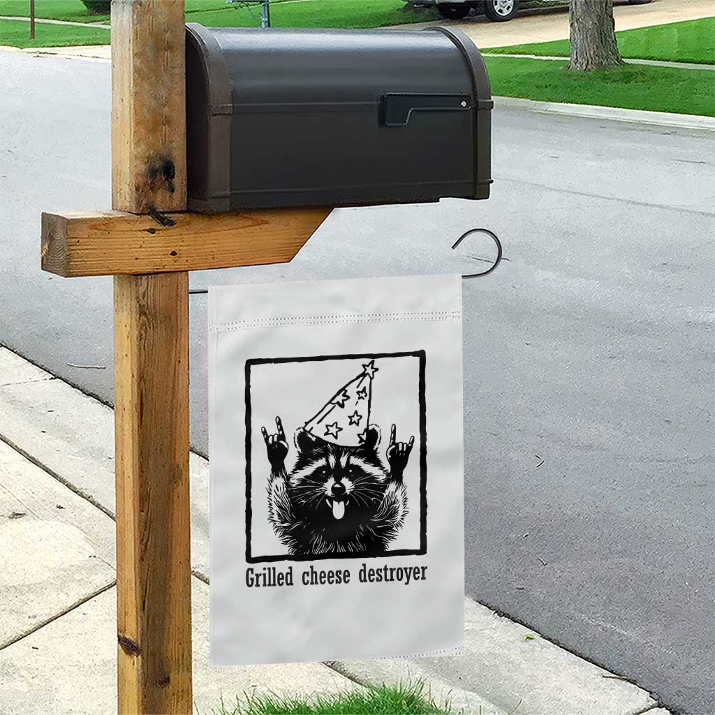 Vintage Raccoon Garden Flag Retro Silly Trash Panda Meme - Wonder Print Shop