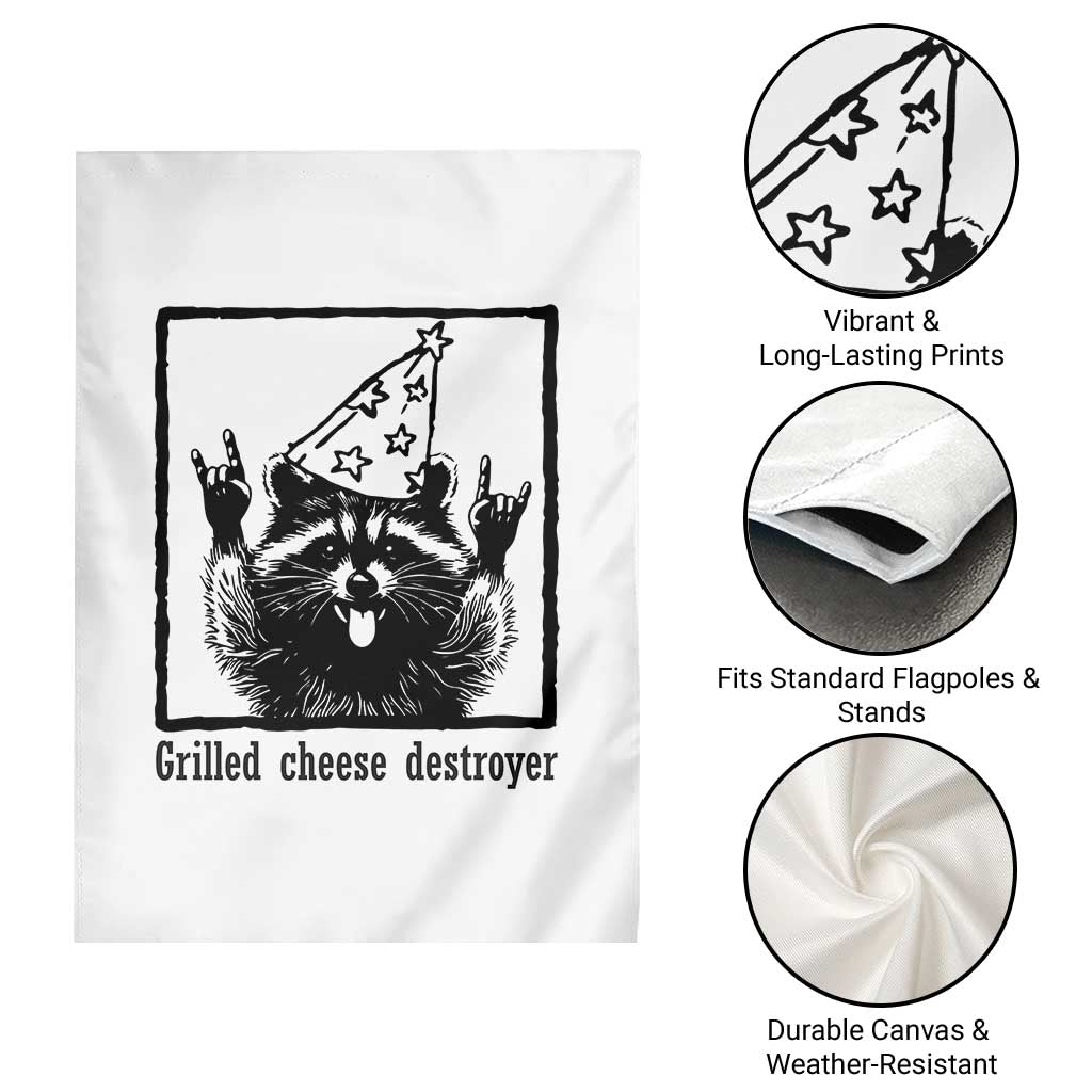 Vintage Raccoon Garden Flag Retro Silly Trash Panda Meme - Wonder Print Shop