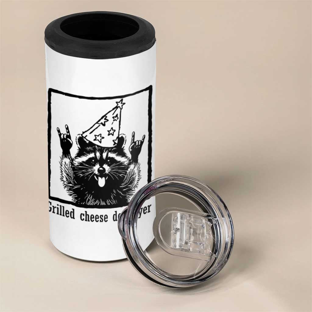 Vintage Raccoon 4 in 1 Can Cooler Tumbler Retro Silly Trash Panda Meme - Wonder Print Shop