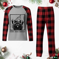 Vintage Raccoon Plaid Pajama Set Retro Silly Trash Panda Meme - Wonder Print Shop