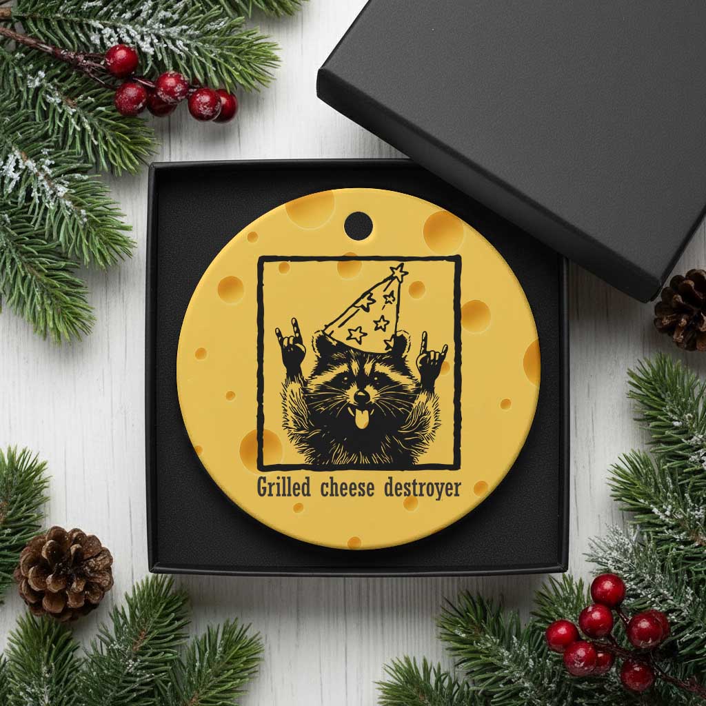 Vintage Raccoon Ceramic Ornament Retro Silly Trash Panda Meme - Wonder Print Shop