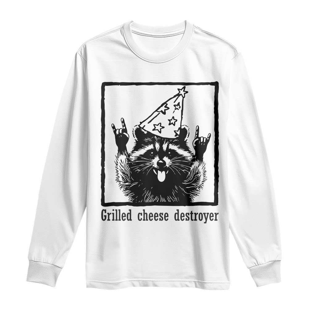 Vintage Raccoon Long Sleeve Shirt Retro Silly Trash Panda Meme - Wonder Print Shop