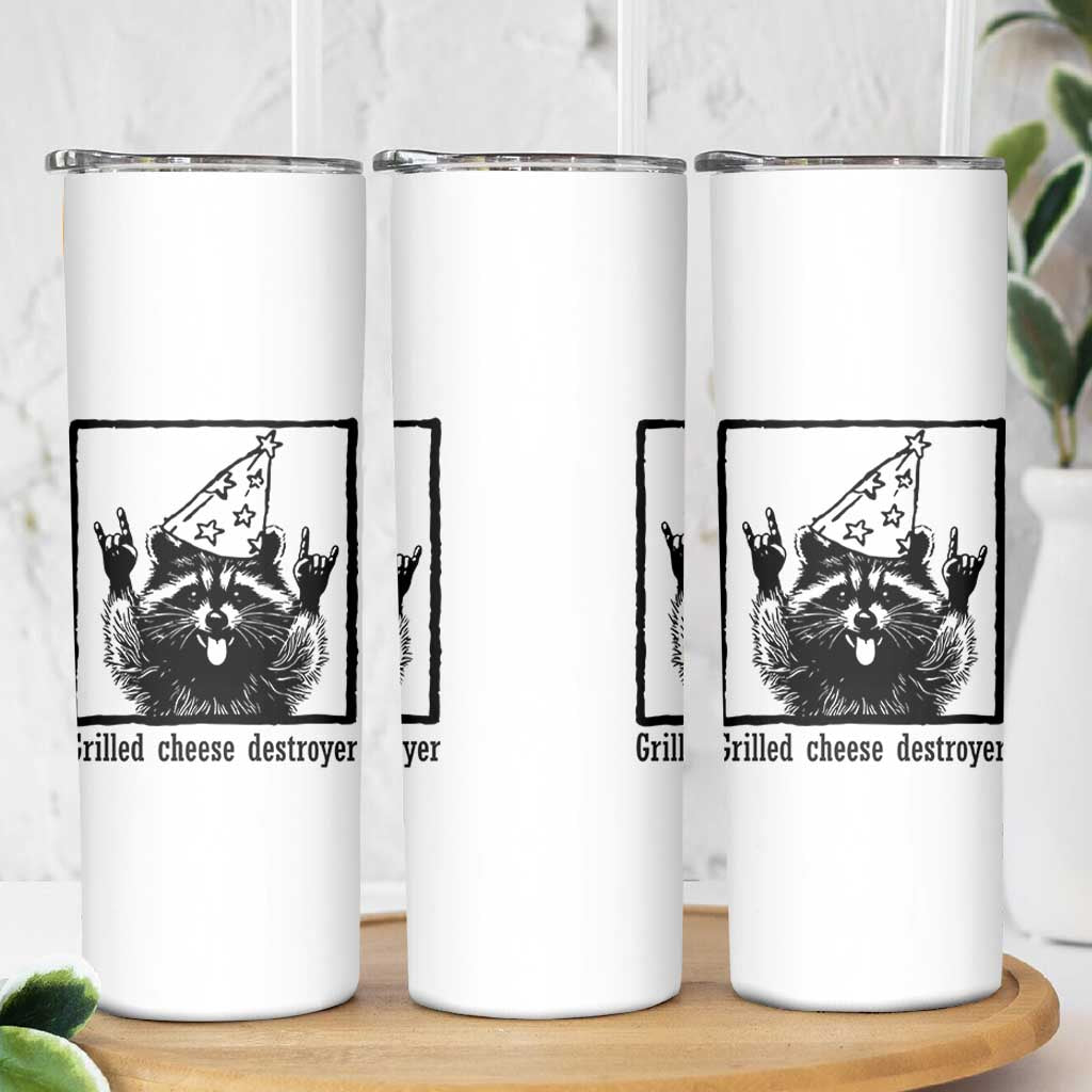 Vintage Raccoon Skinny Tumbler Retro Silly Trash Panda Meme - Wonder Print Shop