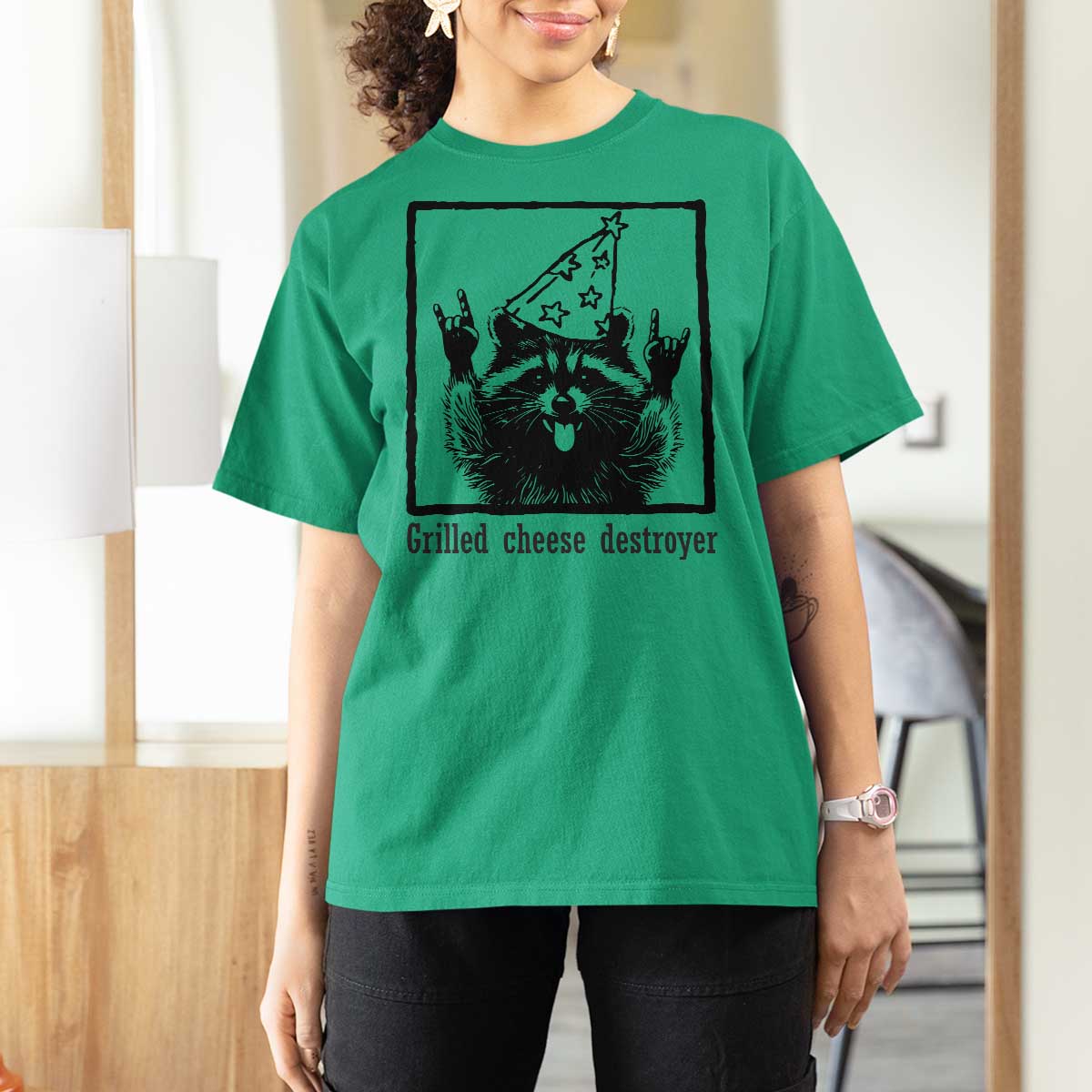 Vintage Raccoon T Shirt For Women Retro Silly Trash Panda Meme - Wonder Print Shop