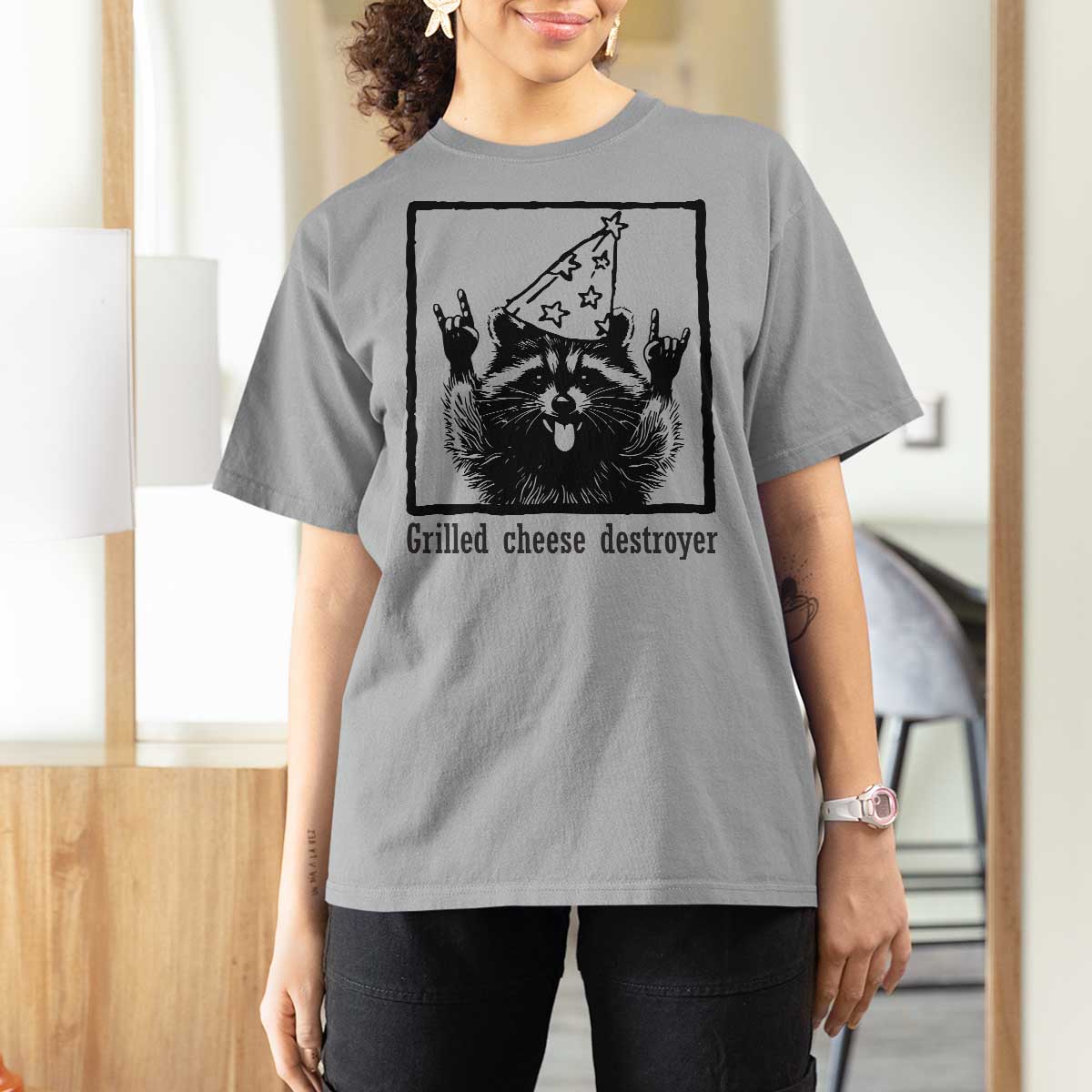 Vintage Raccoon T Shirt For Women Retro Silly Trash Panda Meme - Wonder Print Shop