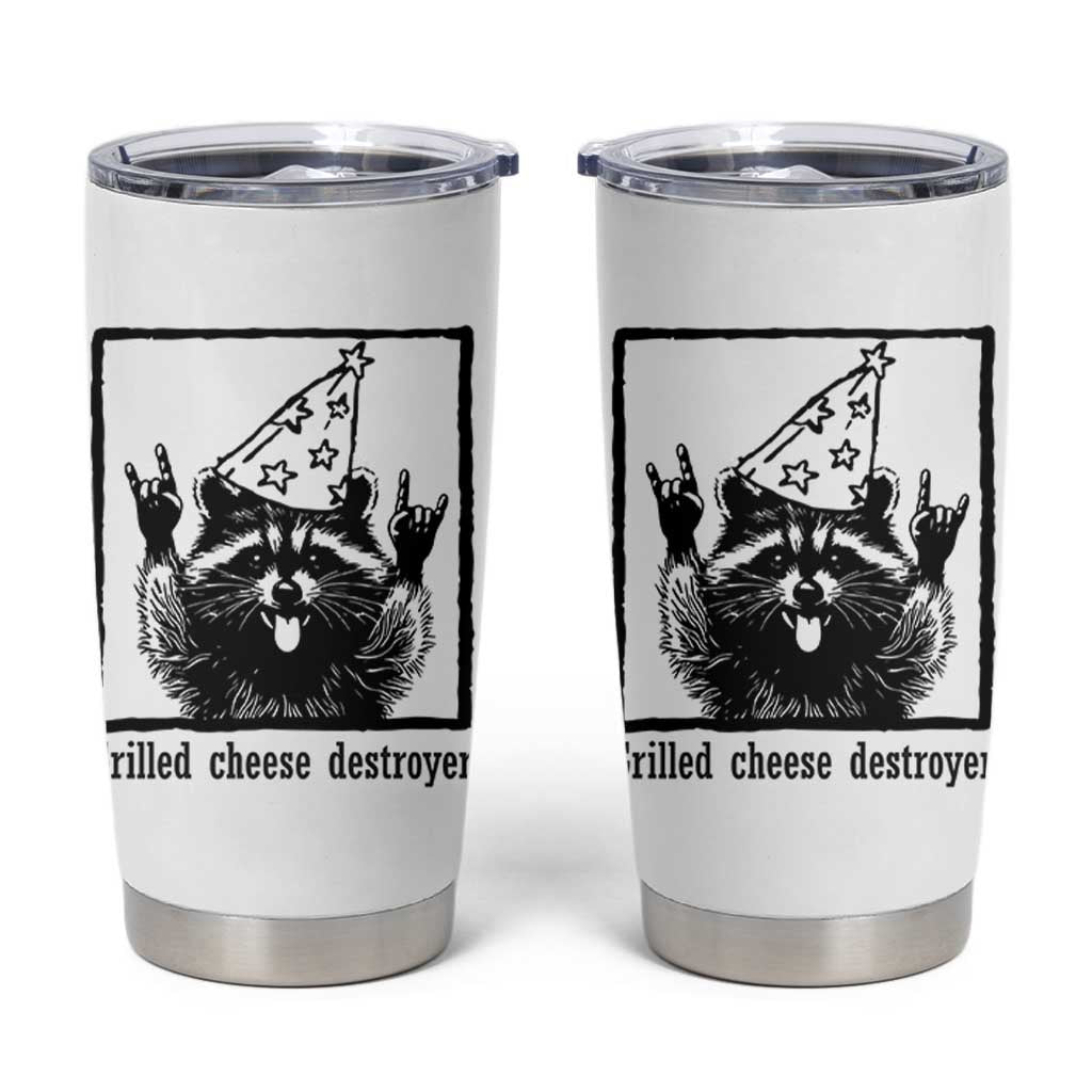 Vintage Raccoon Tumbler Cup Retro Silly Trash Panda Meme - Wonder Print Shop