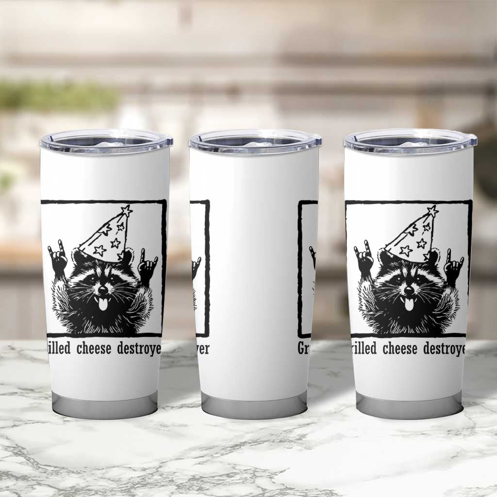 Vintage Raccoon Tumbler Cup Retro Silly Trash Panda Meme - Wonder Print Shop
