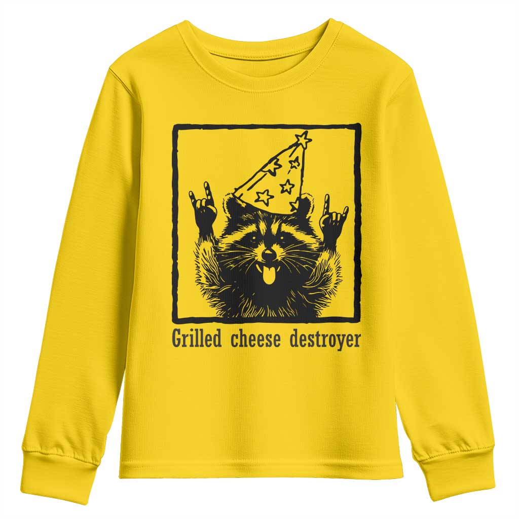 Vintage Raccoon Youth Sweatshirt Retro Silly Trash Panda Meme - Wonder Print Shop