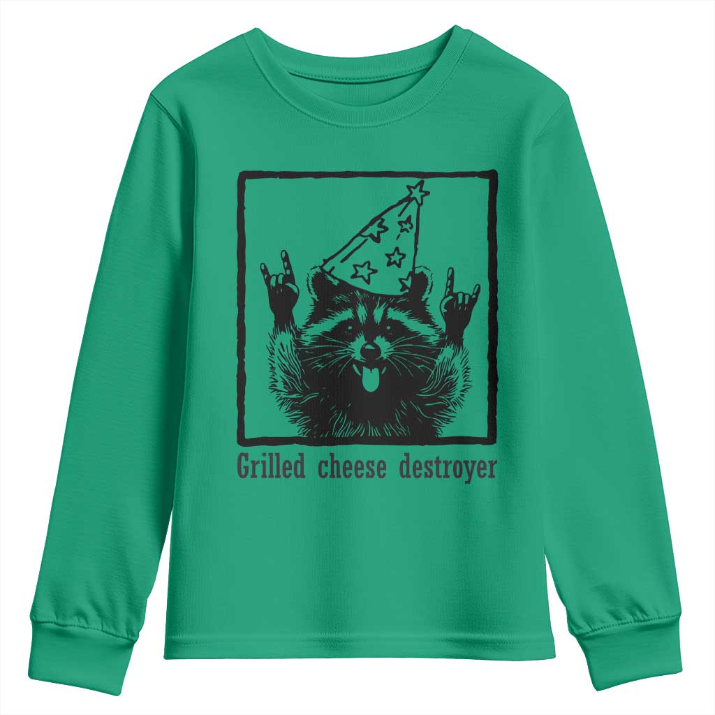 Vintage Raccoon Youth Sweatshirt Retro Silly Trash Panda Meme - Wonder Print Shop