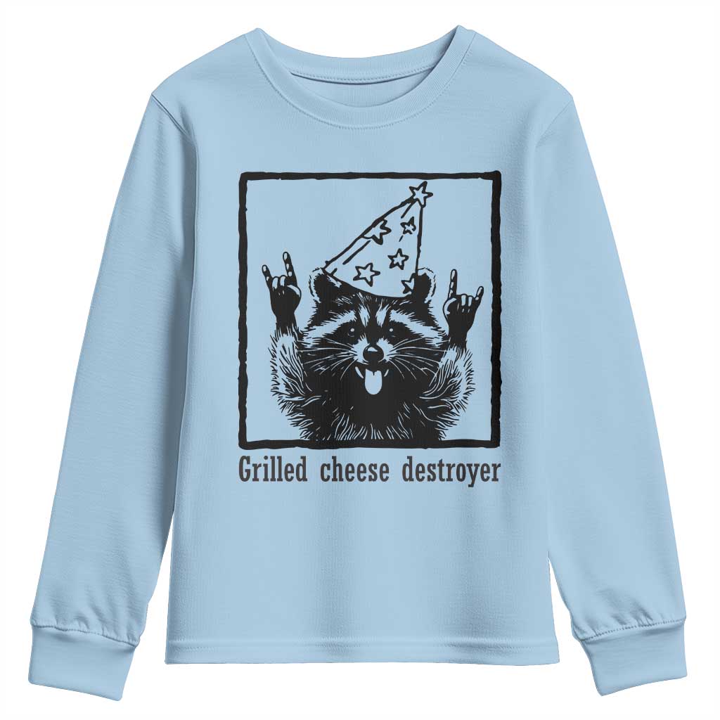 Vintage Raccoon Youth Sweatshirt Retro Silly Trash Panda Meme - Wonder Print Shop