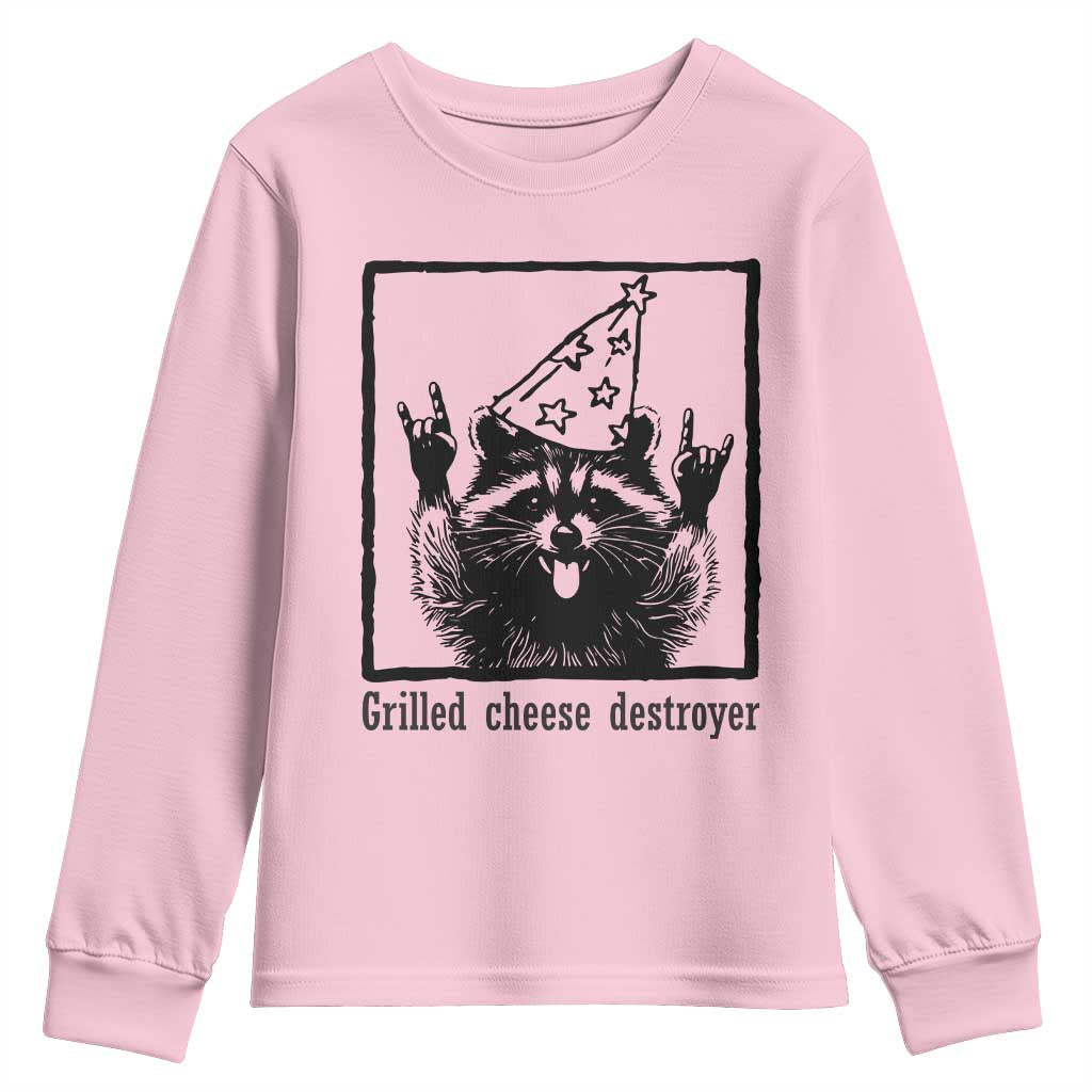 Vintage Raccoon Youth Sweatshirt Retro Silly Trash Panda Meme - Wonder Print Shop