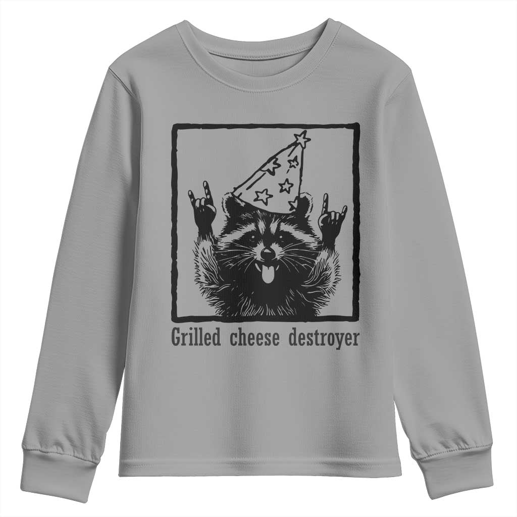 Vintage Raccoon Youth Sweatshirt Retro Silly Trash Panda Meme - Wonder Print Shop