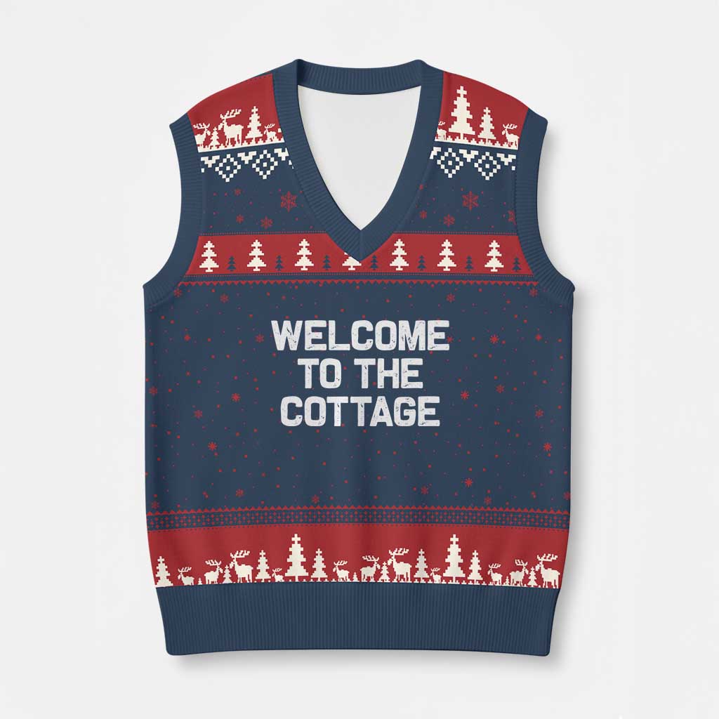 Welcome To The Cottage V-Neck Knit Sweater Vest
