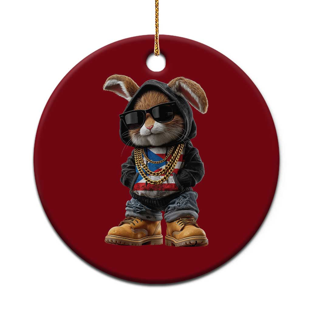 Bunny Puerto Rican Flag Ceramic Ornament Puerto Rican Taino Boricua Vibes