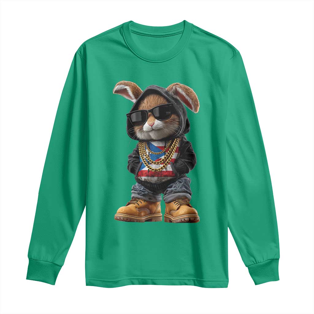 Bunny Puerto Rican Flag Long Sleeve Shirt Puerto Rican Taino Boricua Vibes