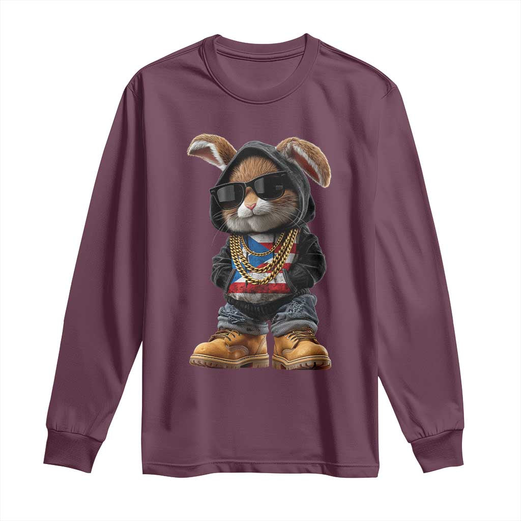 Bunny Puerto Rican Flag Long Sleeve Shirt Puerto Rican Taino Boricua Vibes