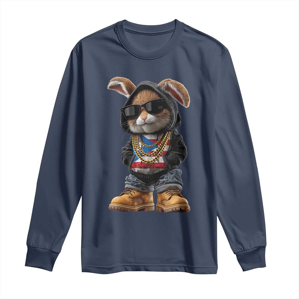 Bunny Puerto Rican Flag Long Sleeve Shirt Puerto Rican Taino Boricua Vibes