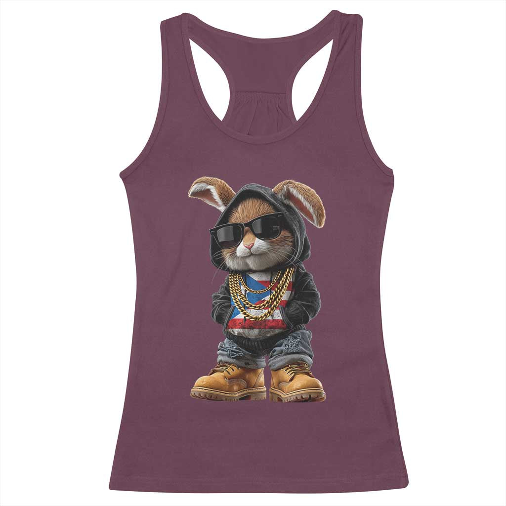 Bunny Puerto Rican Flag Racerback Tank Top Puerto Rican Taino Boricua Vibes