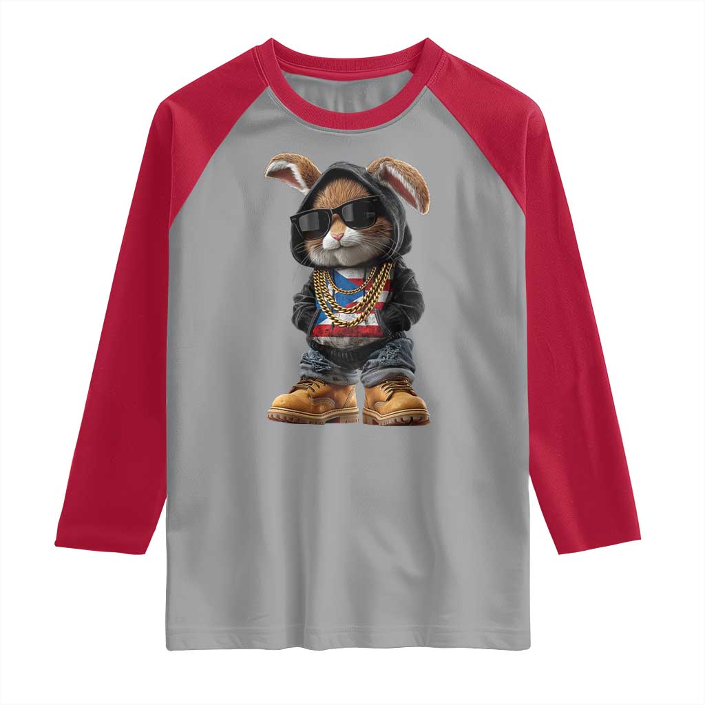 Bunny Puerto Rican Flag Raglan Shirt Puerto Rican Taino Boricua Vibes