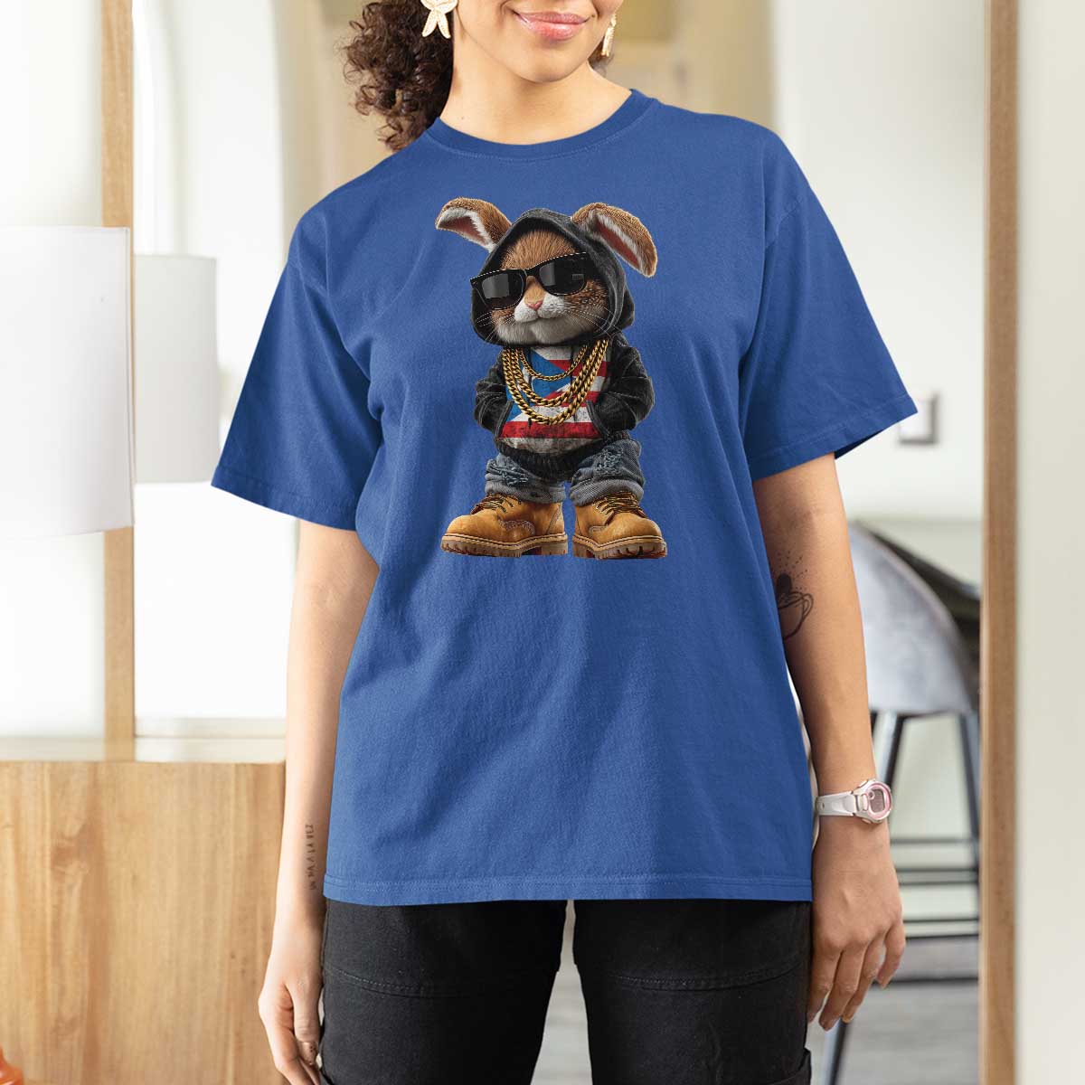 Bunny Puerto Rican Flag T Shirt For Women Puerto Rican Taino Boricua Vibes